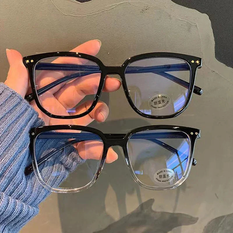 Light Frame Anti Blue Glasses Transparent Black Optical Glasse Women Men Square Eyewear Blocking eyeglasse Spectacle Eyeglasses 231222