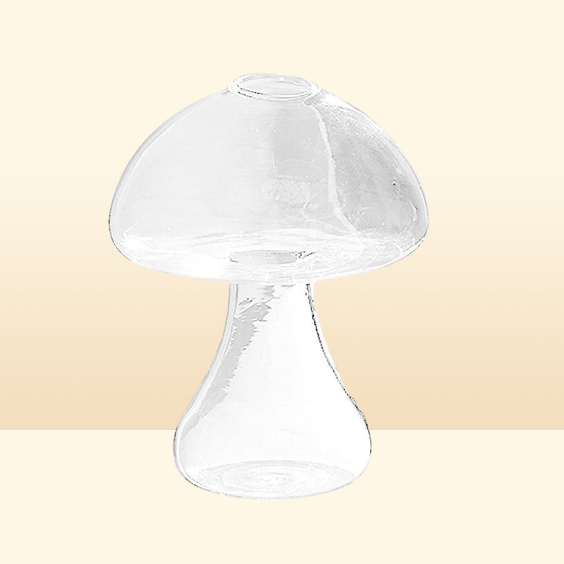 Transparent Mushroom Shaped Glass Vase Lovely Hydroponics Plant Creative Crafts Decor For Home Office Living Room Vases9478447