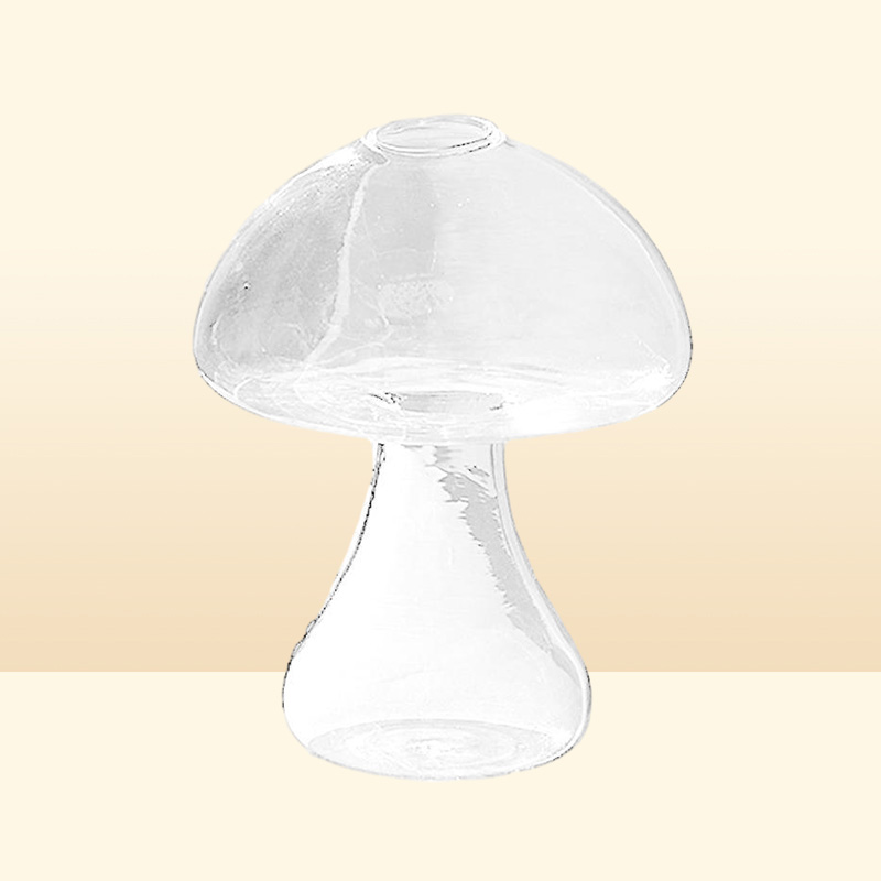 Transparent Mushroom Shaped Glass Vase Lovely Hydroponics Plant Creative Crafts Decor For Home Office Living Room Vases9478447