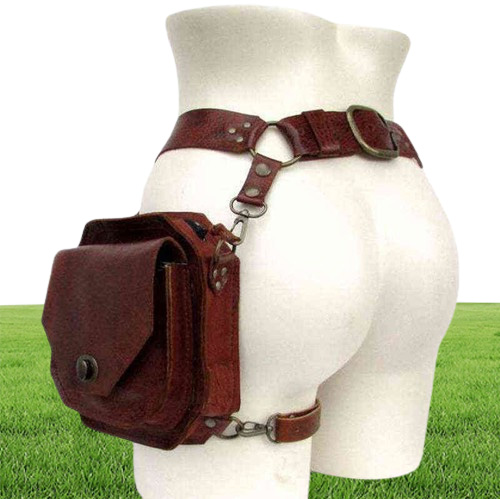 Theme Costume Medieval Waist Ring Belt Pouch Steampunk Leather Fanny Bag For Women Men Viking Knight Cosplay Costume Motorcycle Th2213400