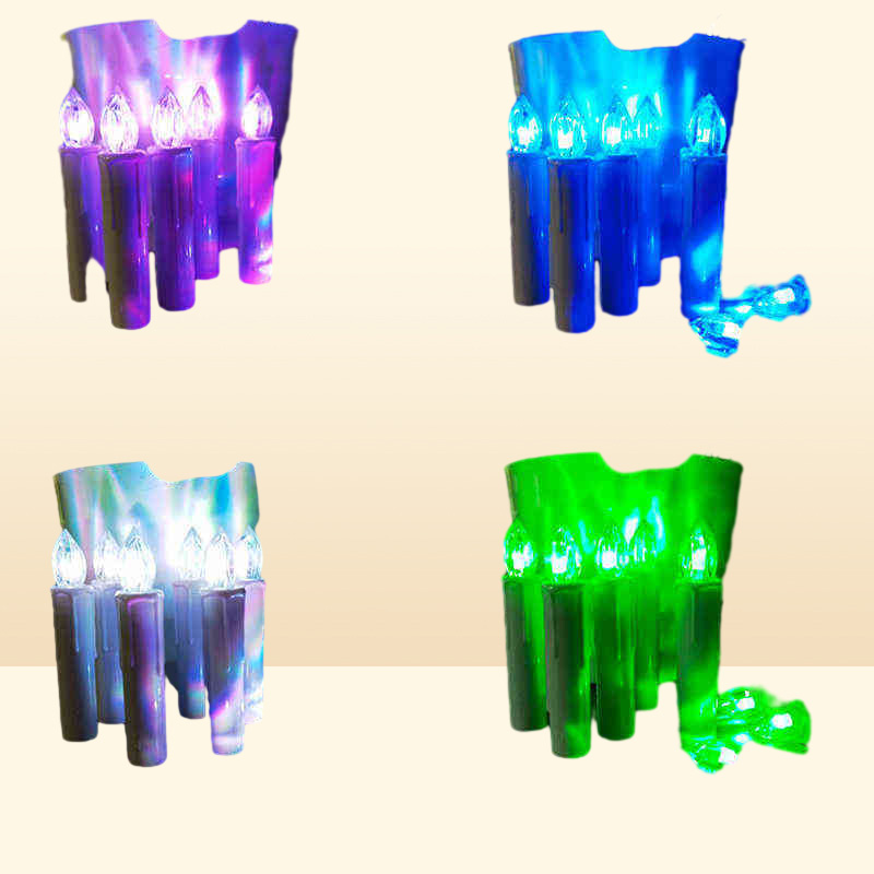 LED Electric Candles Flameless Colorful With Timer Remote Battery Operated Christmas Candle Lights For Halloween Home Decorative 24537915