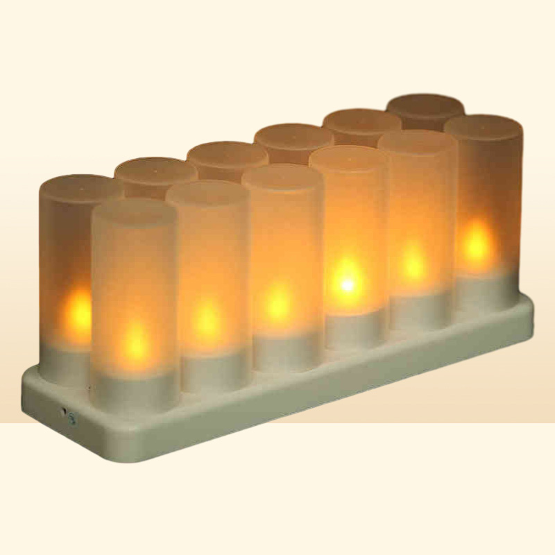 USB Rechargeable Led Candles With Flickering Flame Flameless Led Candles Home Decoration Christmas Tealight Candle Lights H12228796049