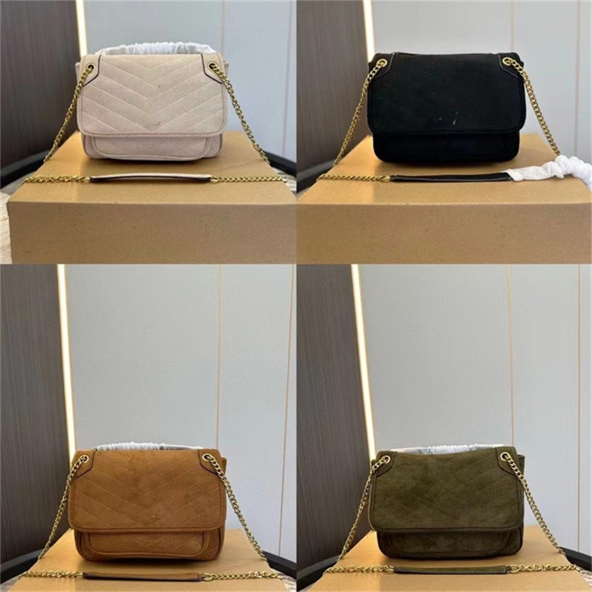 designer bag Women shoulder bag womens messenger vintage bags camel suede genuine leather handbags chain flap crossbody bags handbag ladies handbag