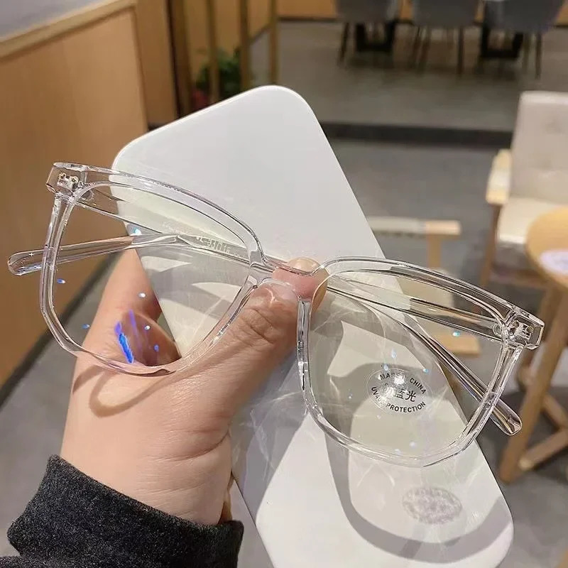 Light Frame Anti Blue Glasses Transparent Black Optical Glasse Women Men Square Eyewear Blocking eyeglasse Spectacle Eyeglasses 231222