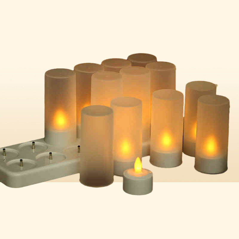 USB Rechargeable Led Candles With Flickering Flame Flameless Led Candles Home Decoration Christmas Tealight Candle Lights H12228796049