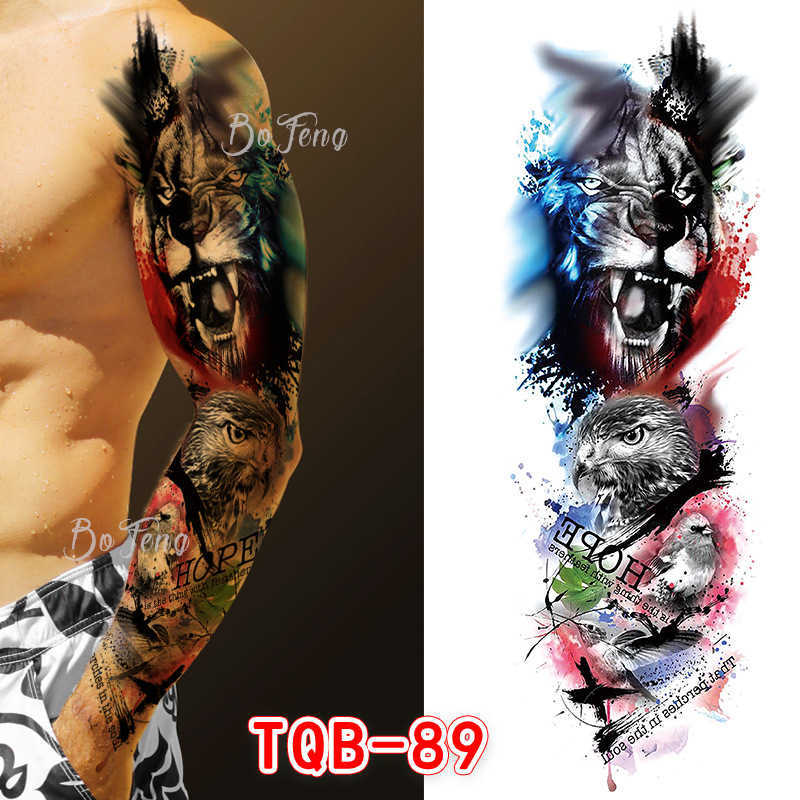 Makeup full arm New tattoo sticker set for men's and women's large animal waterproof stickers
