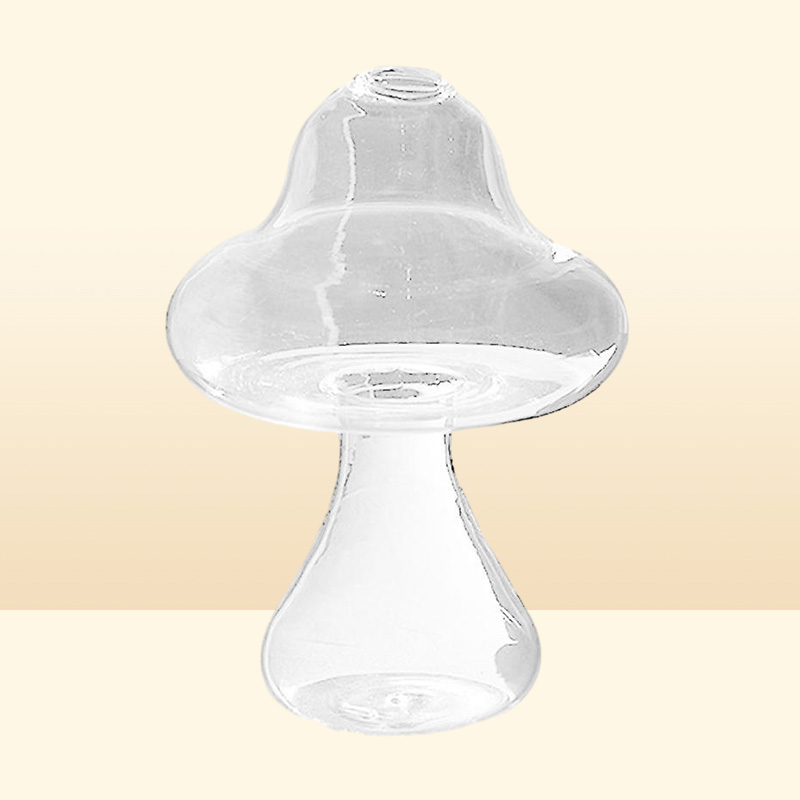 Transparent Mushroom Shaped Glass Vase Lovely Hydroponics Plant Creative Crafts Decor For Home Office Living Room Vases9478447
