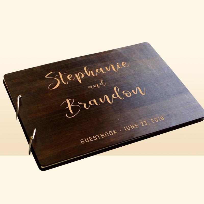 Personalized Wedding Guest Book Unique Wooden Guest Book Wedding Wishes Custom Name and Date A4A5 Creative Beautiful