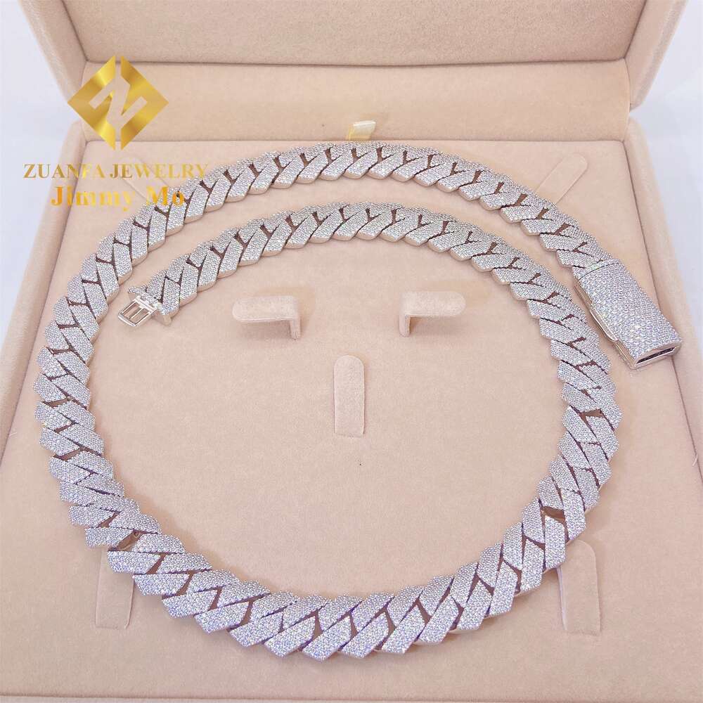 Best Selling 15mm 18mm S925 Iced Out Man Hip Hop Jewelry Gra Certificates Pass Diamond Tester Vvs1 Moissanite Cuban Link Chain