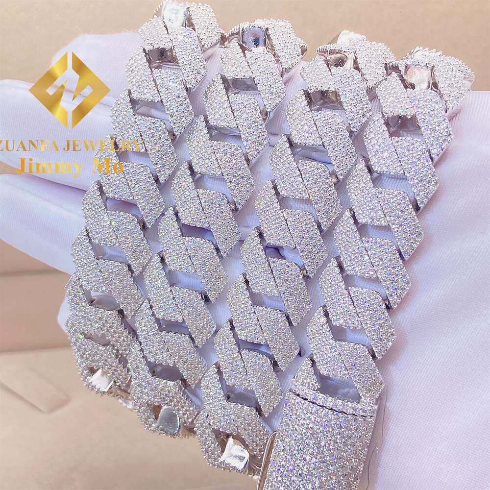 Best Selling 15mm 18mm S925 Iced Out Man Hip Hop Jewelry Gra Certificates Pass Diamond Tester Vvs1 Moissanite Cuban Link Chain