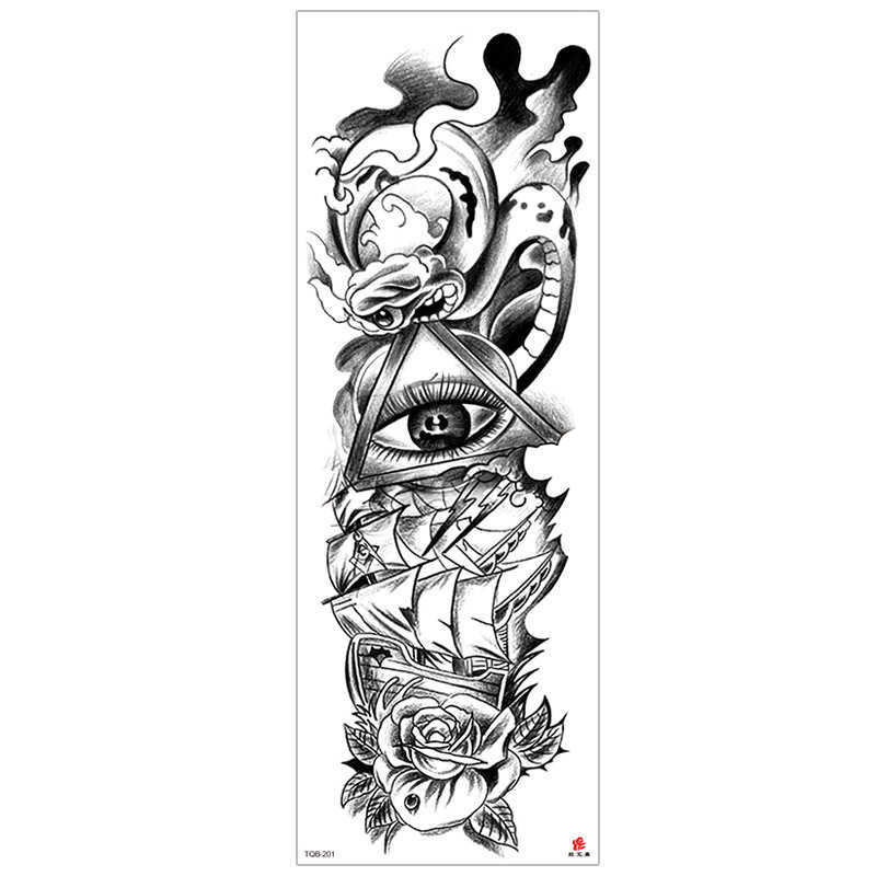 Makeup arm New full tattoo sticker waterproof large picture flower lion