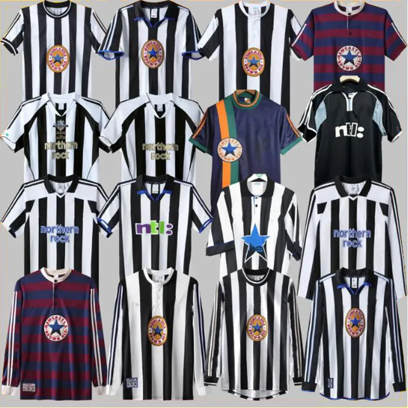 New castlES NUFC SHEARER Retro SOCCER jerseys HAMANN SHEARER PINAS 1993 1980 82 05 2006 UNITED OWEN classic FOOTBALL SHIRTS Ginola long sleeves