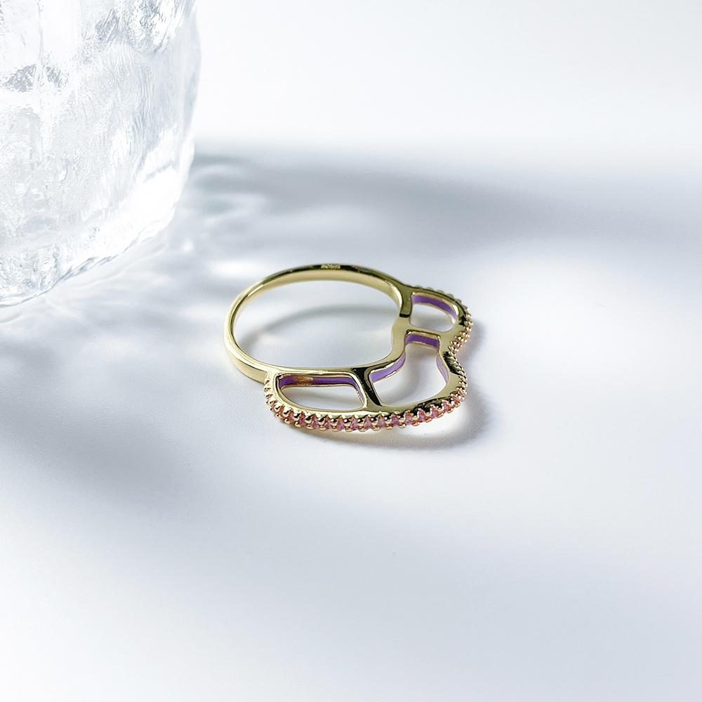 Free Delivery Spanish Bear Jewelry 2023 New Gold Declaration Ring with Diamonds with Quartz Fine Jewelry Charms Ready Stock
