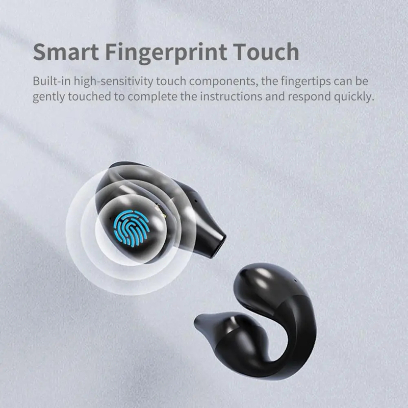 TWS Bluetooth 5.2 Wireless Bone Conduction Headphones Clip Ear Music Noise Canceling Headset HD Call Gaming Sports Earphone Apple Long Life Standby Ch - view 3