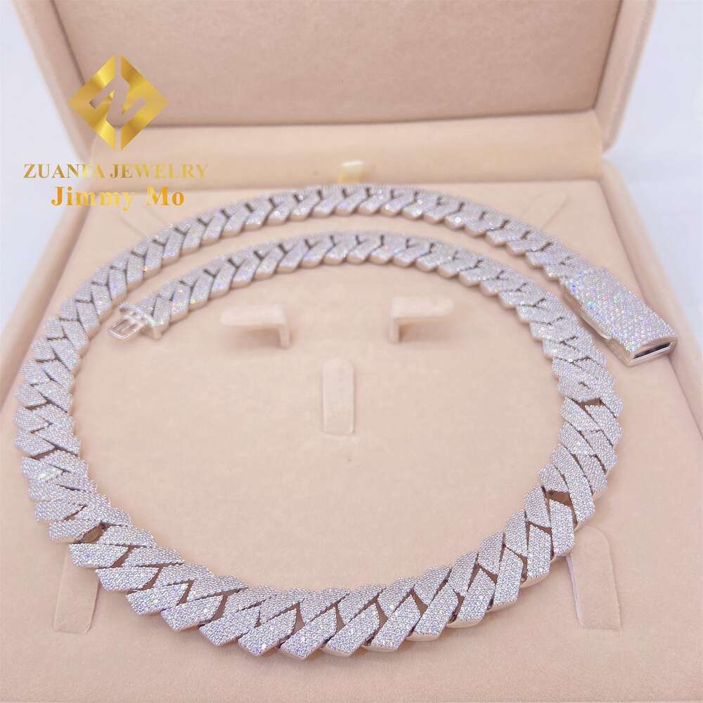 Best Selling 15mm 18mm S925 Iced Out Man Hip Hop Jewelry Gra Certificates Pass Diamond Tester Vvs1 Moissanite Cuban Link Chain
