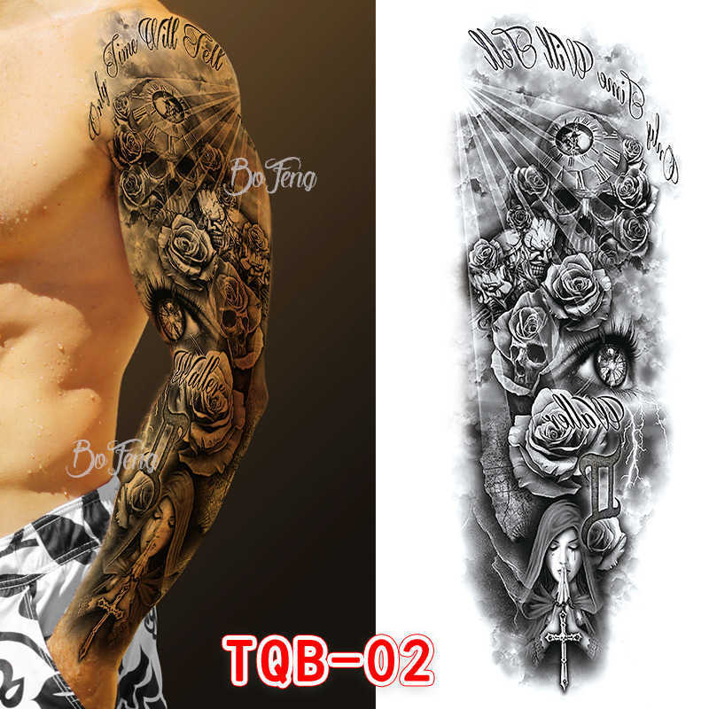 Full arm tattoo sticker waterproof flower ordinary full