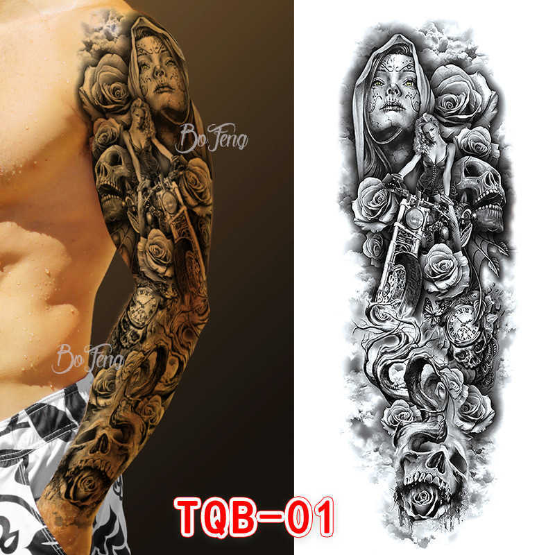 Full arm tattoo sticker waterproof flower ordinary full