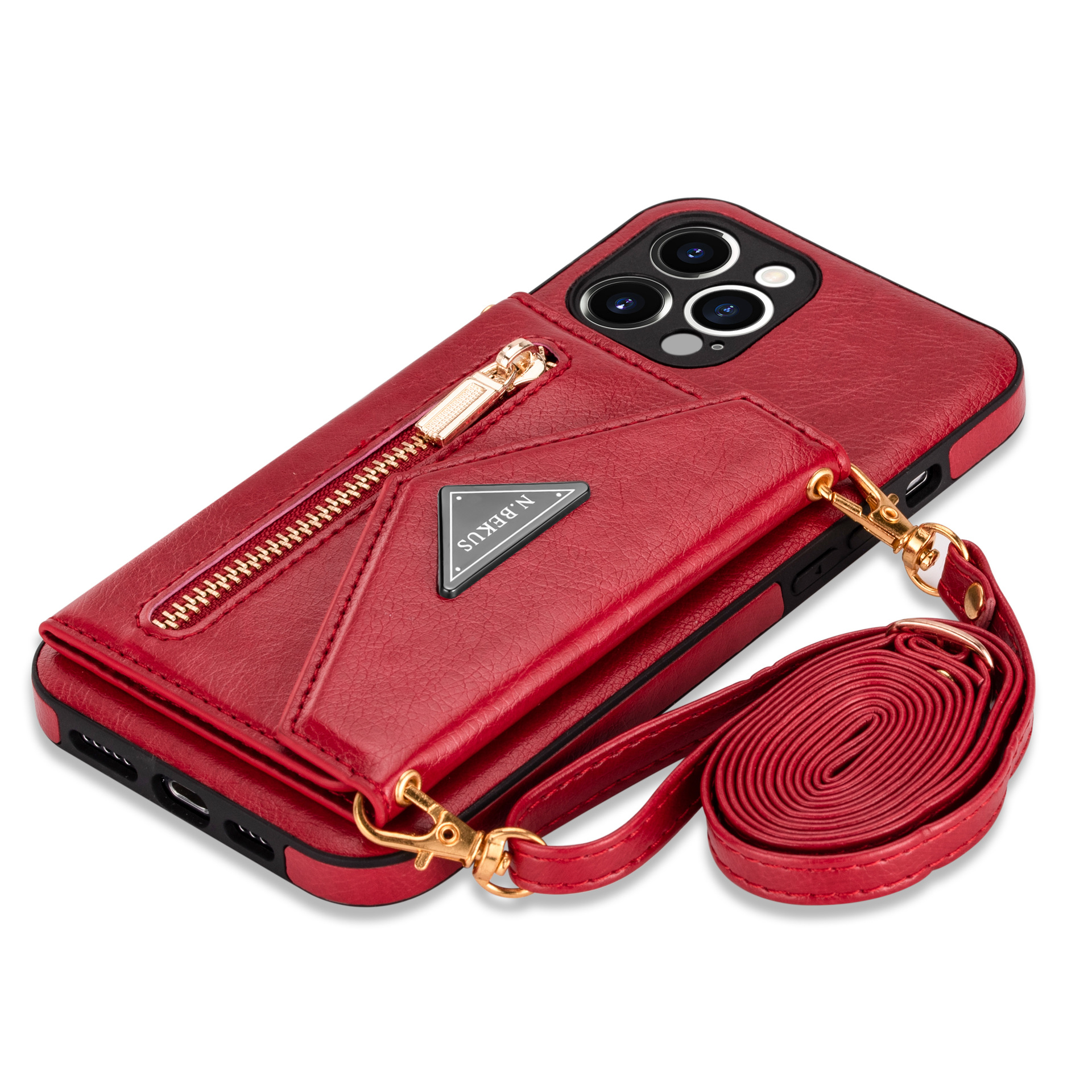 Luxury Crossbody Wallet Phone Case for iPhone 16 15 14 Plus 13 Pro Max 12 Mini 11 Slim Flip Leather Stand Zipper Pocket Card Holder Protective Cover w