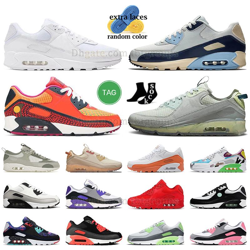 Classic 90 terrascape Men Women Running Shoes Triple Black Mesh Leather lucha futura White Yellow Grey Moss Green Volt Obsidain Sneakers outdoor trainers size 36-47