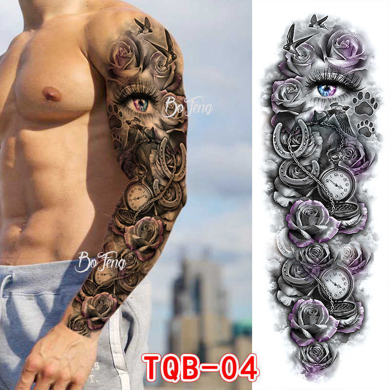 Full arm tattoo sticker waterproof flower ordinary full