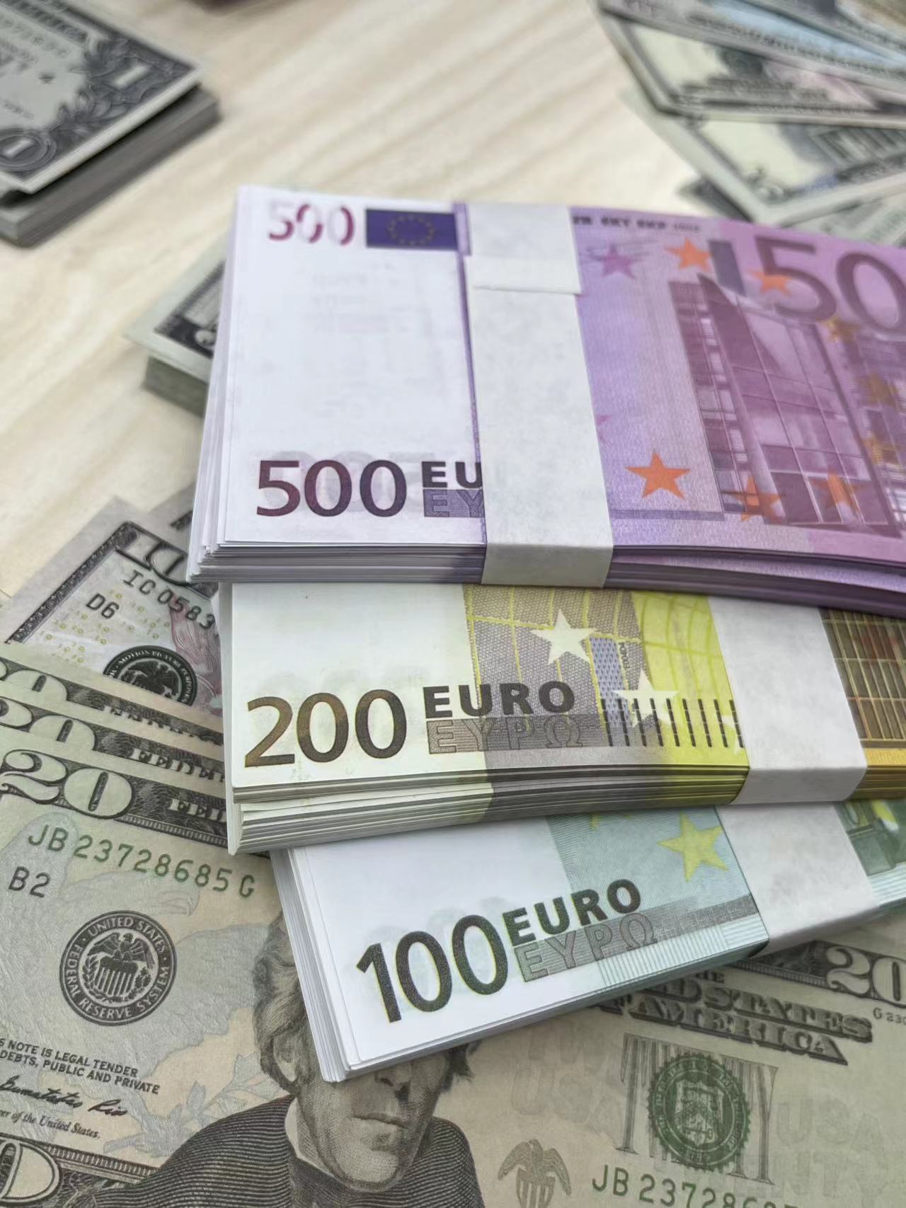 Party Supplies Fake Money Banknote 10 20 50 100 200 500 Euros Realistic Toy Bar Props Copy Currency Movie Money Faux-billets Copy Money Actual 1:2 Siz