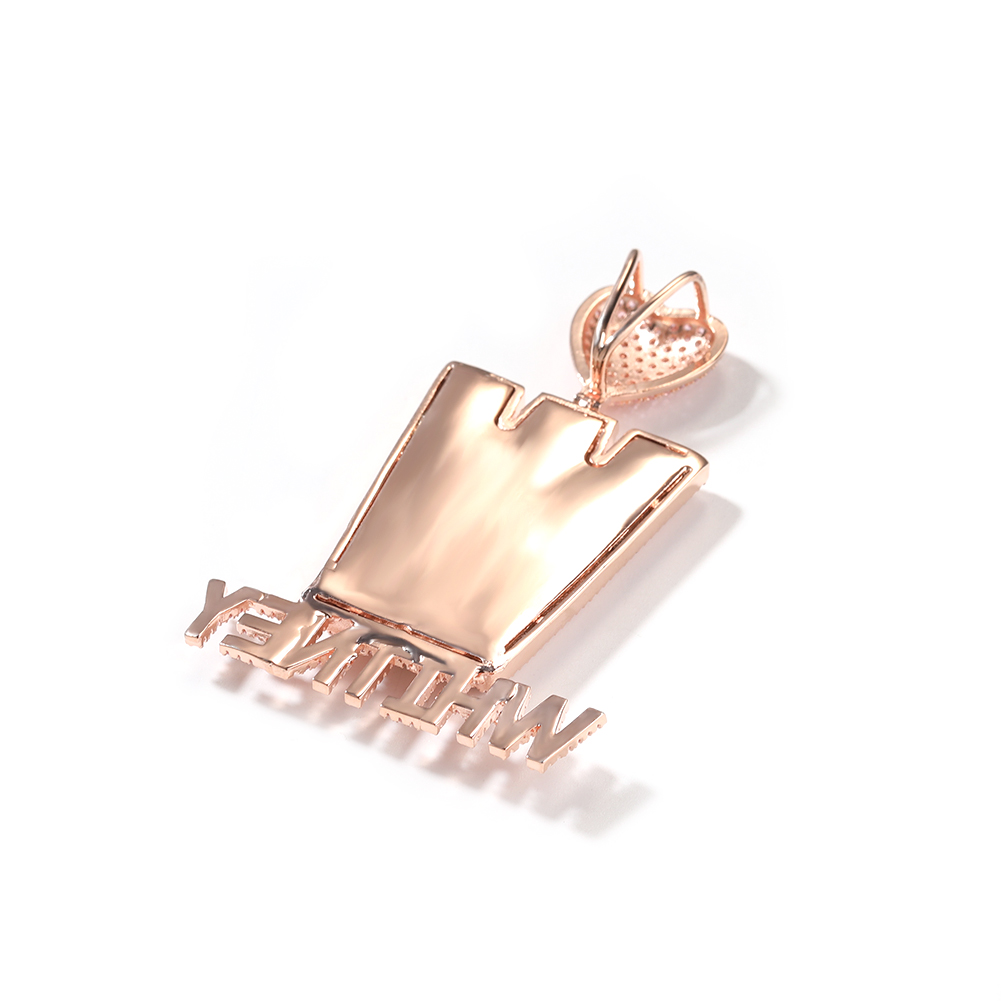 Hip Hop Love Heart A-Z Large Letters Pendant Mens Necklace Full Zircon Jewelry