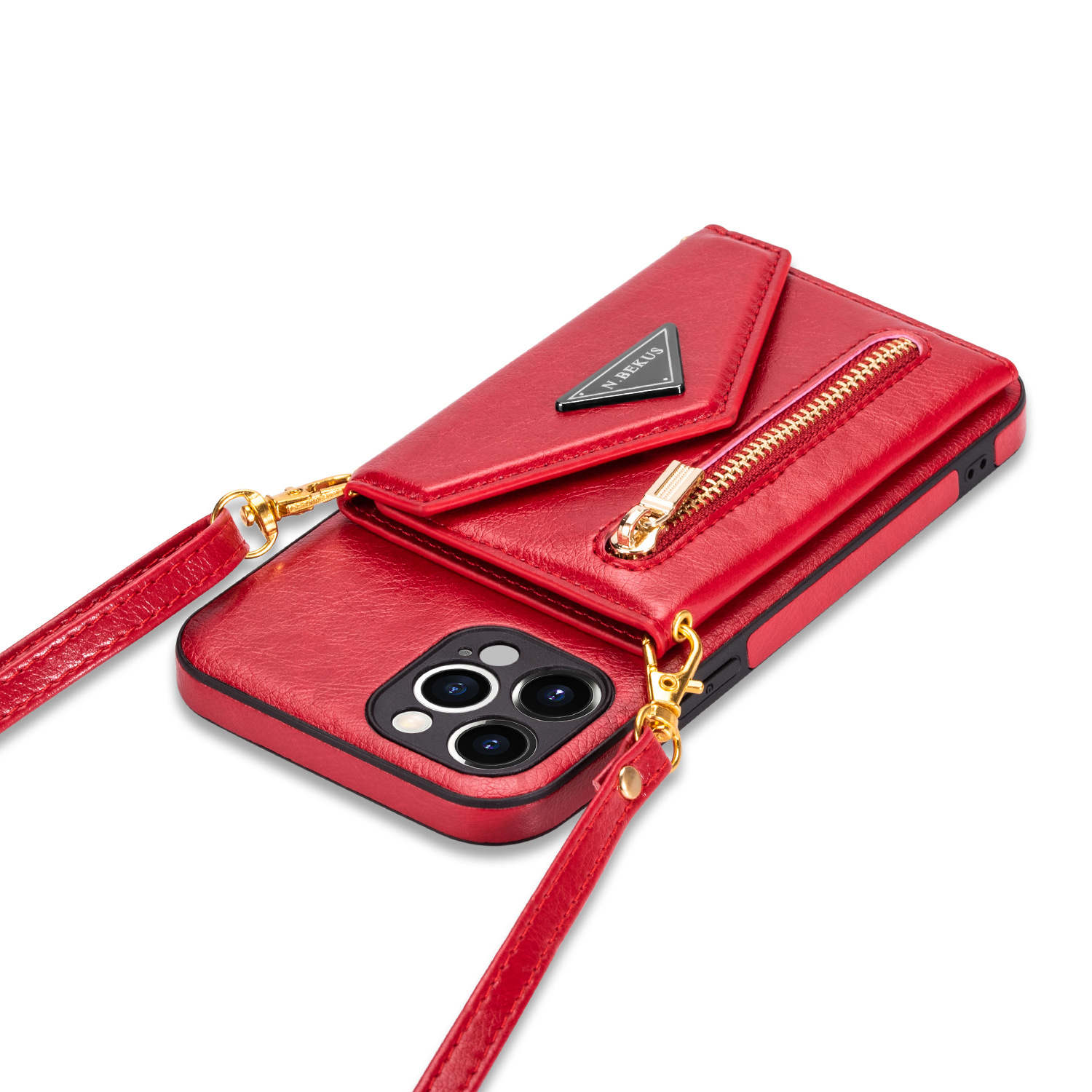 Luxury Crossbody Wallet Phone Case for iPhone 16 15 14 Plus 13 Pro Max 12 Mini 11 Slim Flip Leather Stand Zipper Pocket Card Holder Protective Cover w