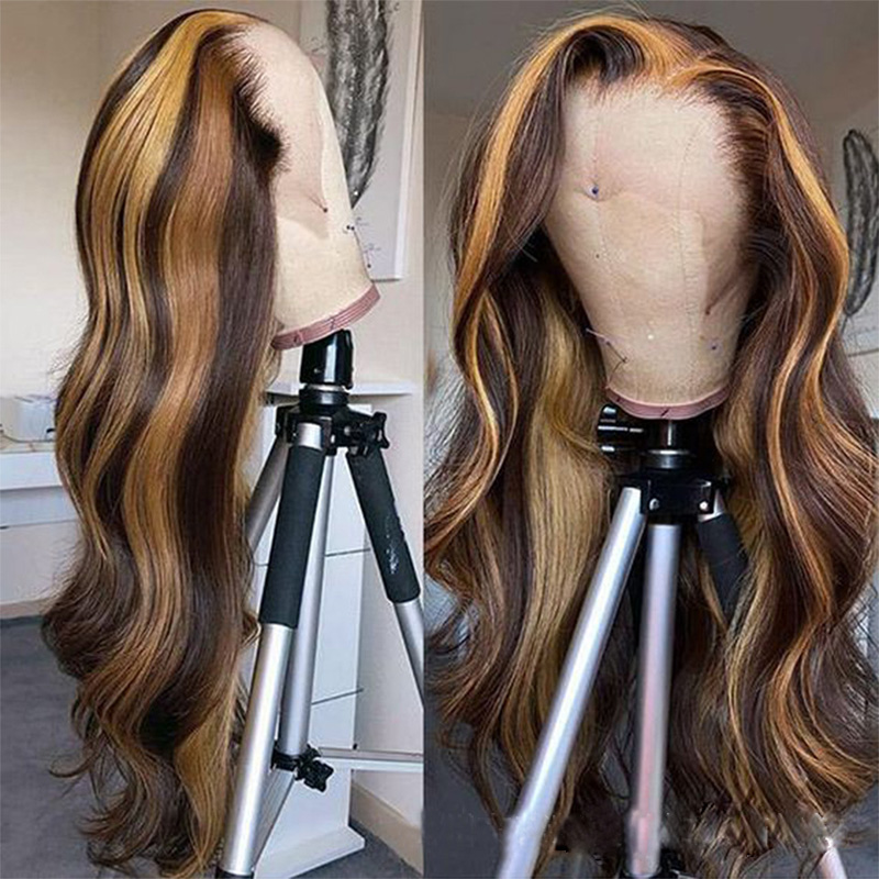 P4/27 Piano Color Brazilian 100% Human Hair 13X4 Lace Front Wig Body Wave 10-32inch 150% Density P4 27
