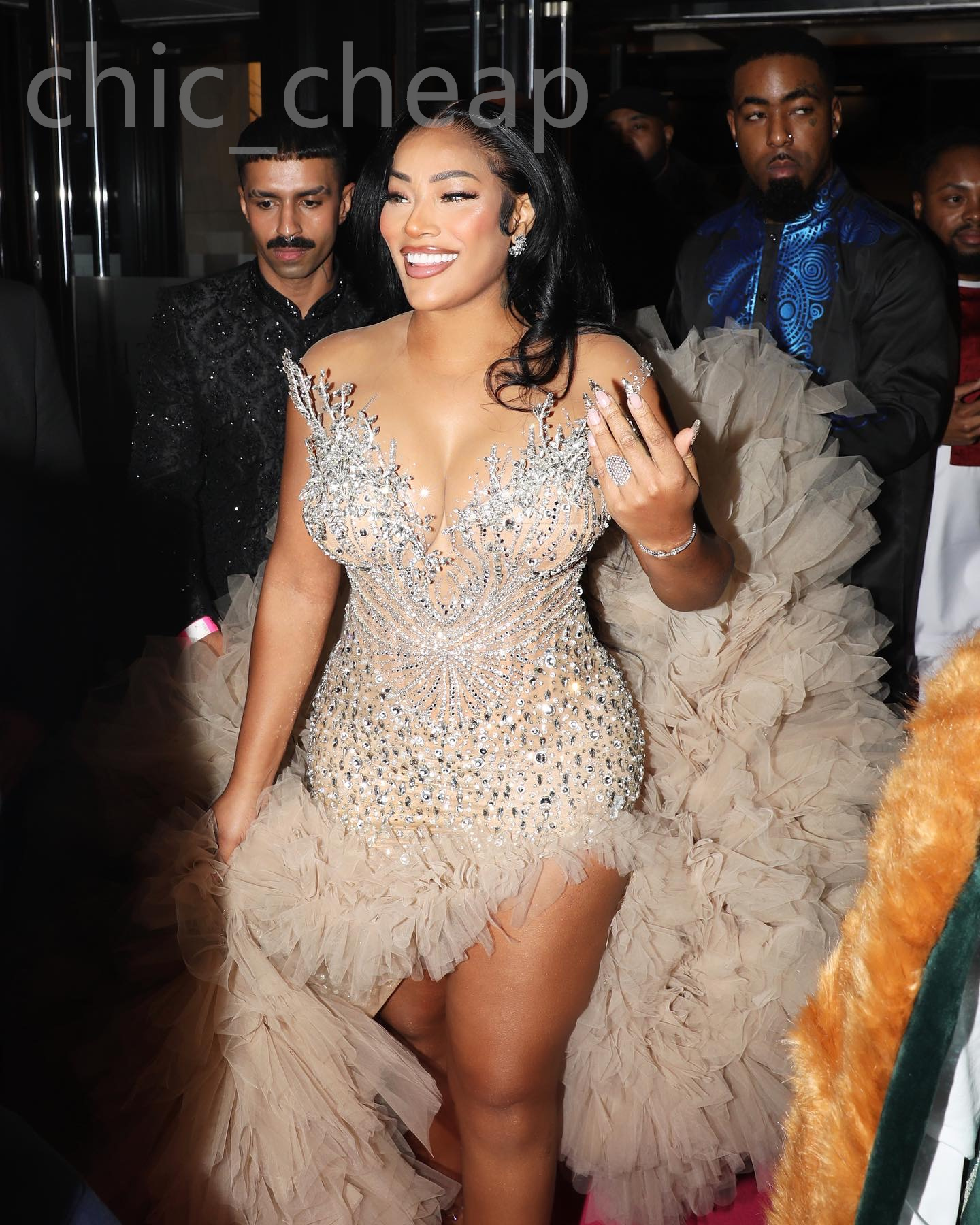 224 Aso Ebi Champagne Mermaid Prom Dress Beaded Crystals Tiers Evening Formal Party Second Reception Birthday Engagement Gowns Dresses Robe De Soiree 