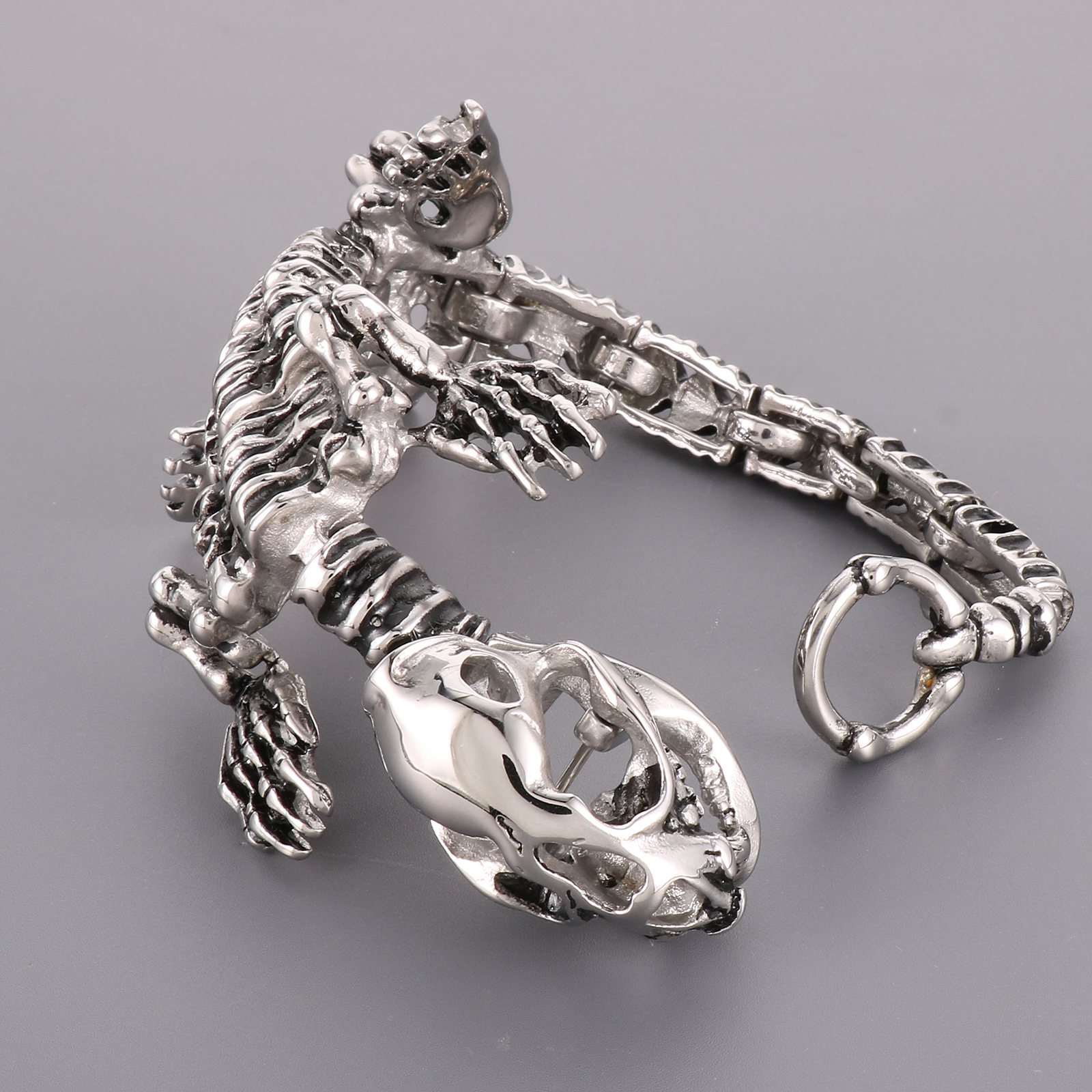 Gothic Stainless Steel Skeleton Scorpion Bracelet Heavy Cool Biker Cuff Bangle Jewelry For Mens Cool Gifts Vintage