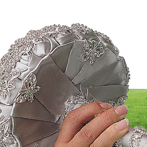Luxurious Crystal Brooch Bouquet Ivory Gray Crystal Beading Bouquet Satin Wedding Flowers Bridal Bouquets Wedding Accessories