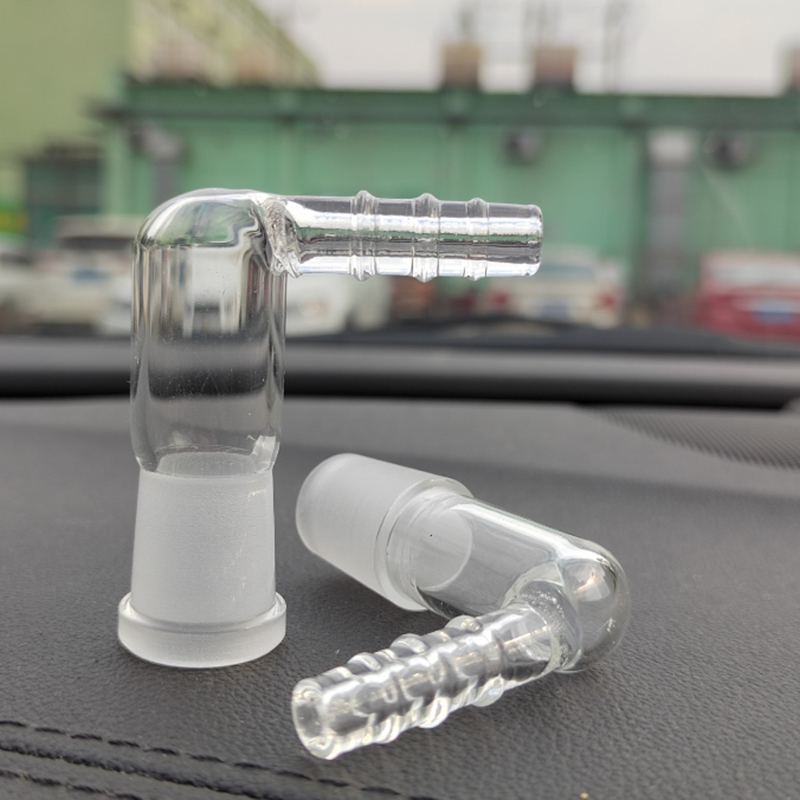 Bong L Shape Glass Adapter Vapor Whip Smoking Accessories 14mm 18mm Male Female Clear 90Degree Right Angle