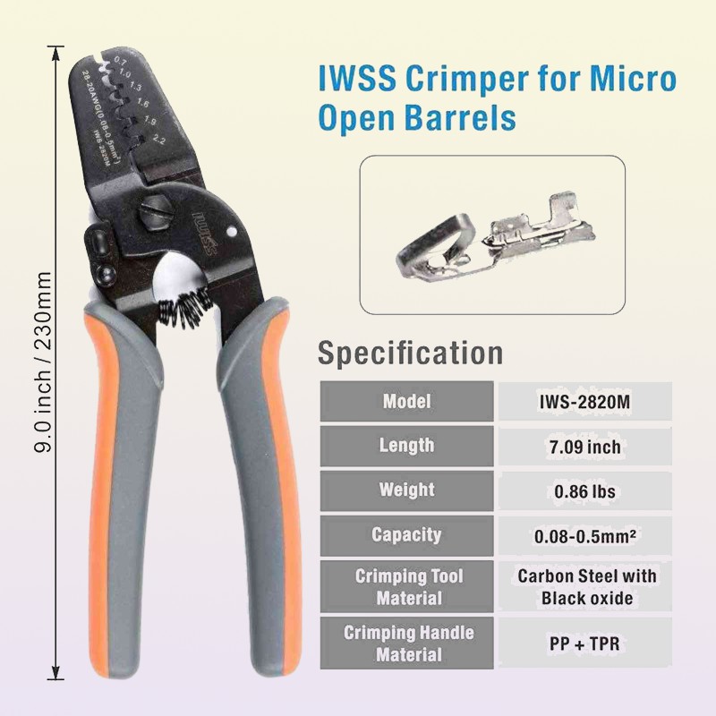 IWISS IWS2820 460PCS JSTXH Connectors kit mini hand crimping pliers set Crimping Tools for JAM Molex Tyco JST Terminals 211118743432