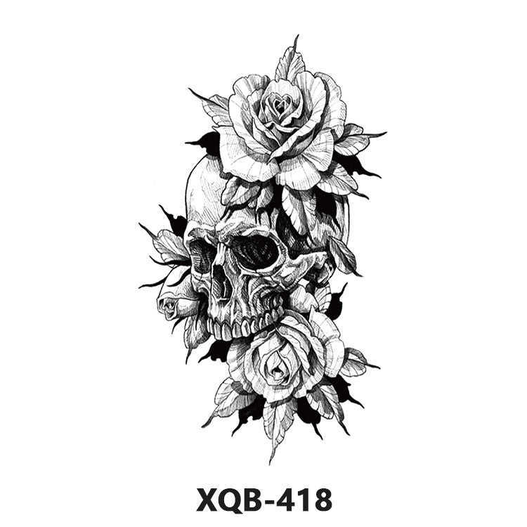 Flower tattoo sticker decoration party props disposable temporary lion animal black and white stickers