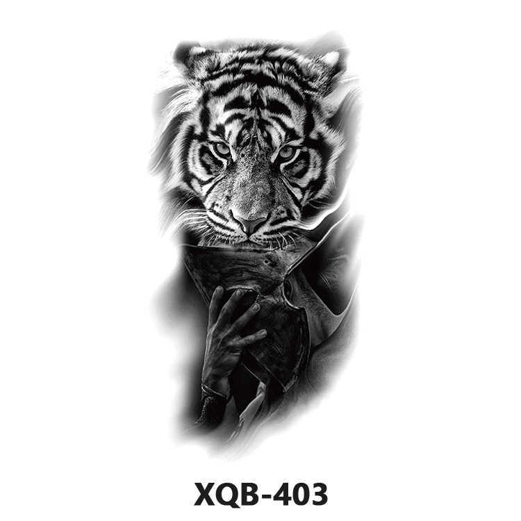 Flower tattoo sticker decoration party props disposable temporary lion animal black and white stickers