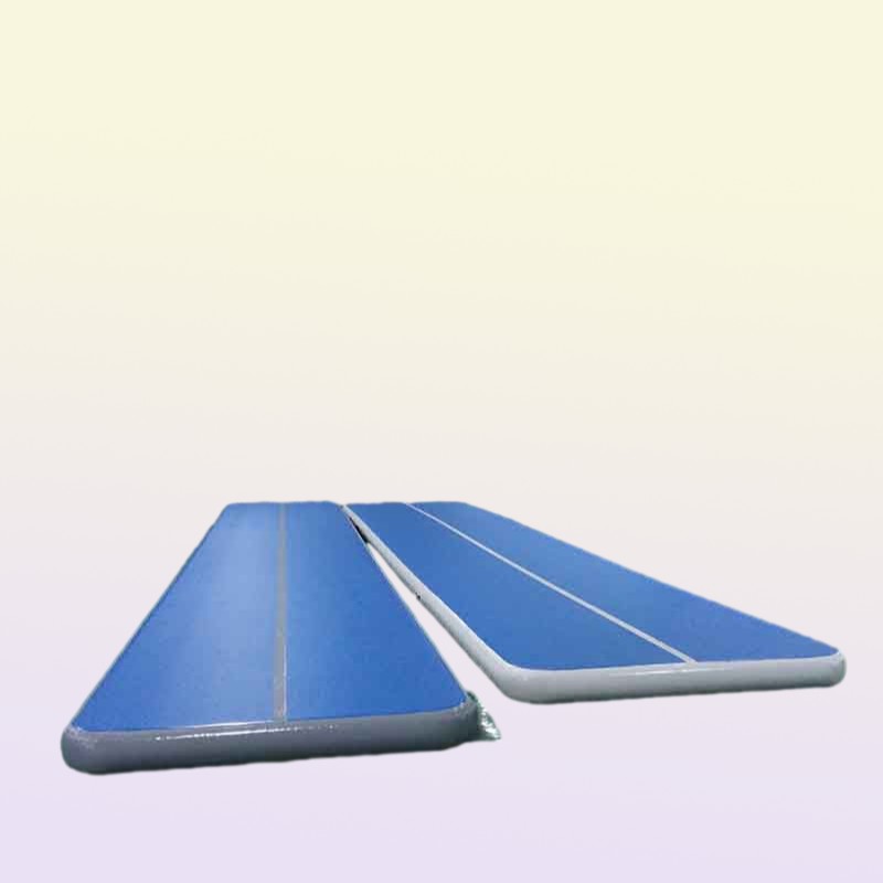 Pump Fitness Equipment 12x1x02m long Inflatable Air Tumble Track DWF Blue Inflatable Air Track Mat For Gymnastics