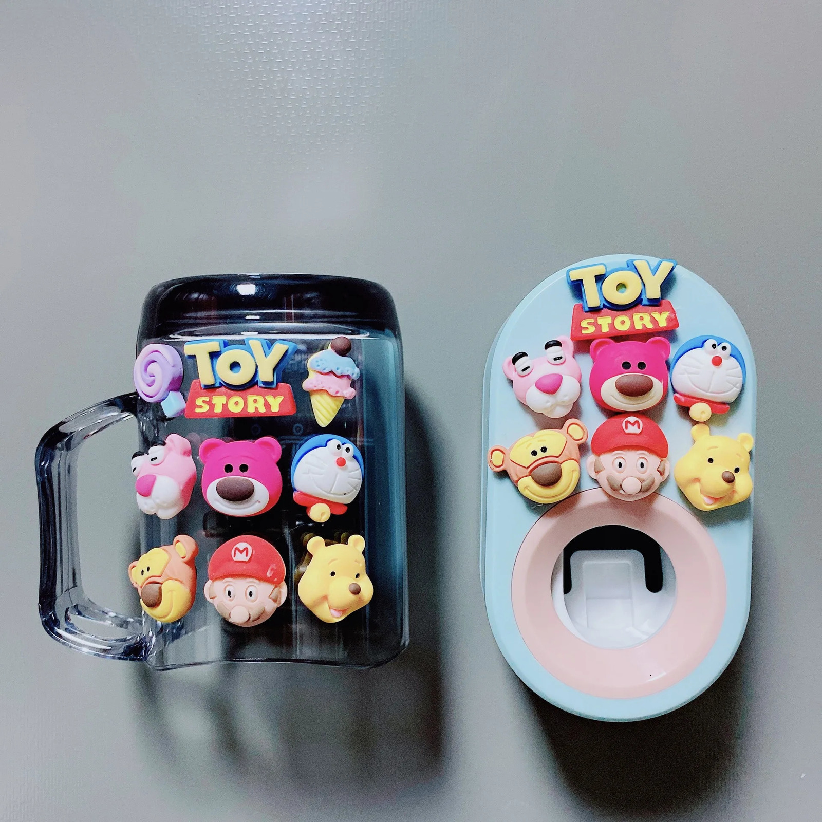 3IN1 Cartoon Automatic Toothpaste Dispenser Toothbrush Holder for Kids Cute Mouth Cup Squeezers Bathroom Accessories Set Childs 231222