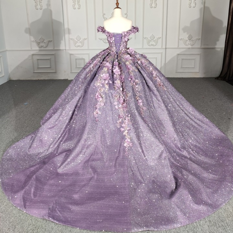 Mexican Vestido De 15 Anos Lavender Charro Quinceanera Dresses Lace Appliques Flower Beads Corset Sweet 16 Dress Abiti Da Cerimonia