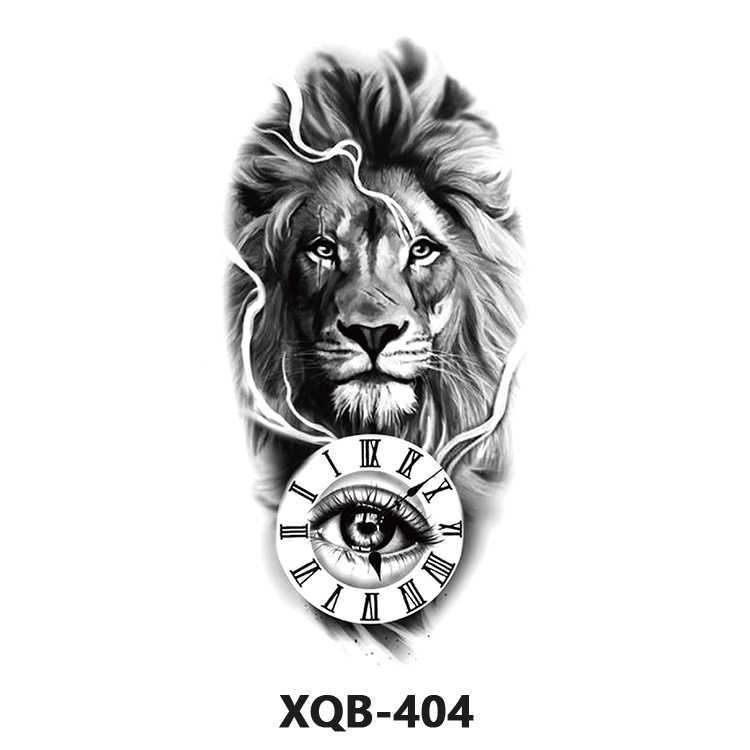 Flower tattoo sticker decoration party props disposable temporary lion animal black and white stickers