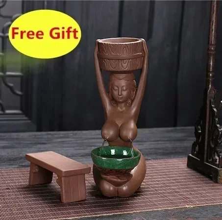 divider tea water spray Purple Clay Tea Pet big tits girl six Human breasts Tea Accessories home decoration tea filter holder 231225