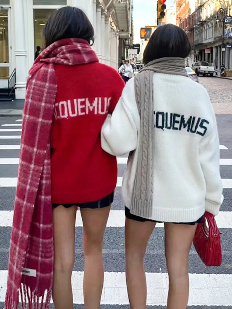 Women Back Letter Print Solid Color Knit Pullover Tops Spring 2024 Long Sleeve O Neck Two Ways Wear Loose Sweater for Lady 231225