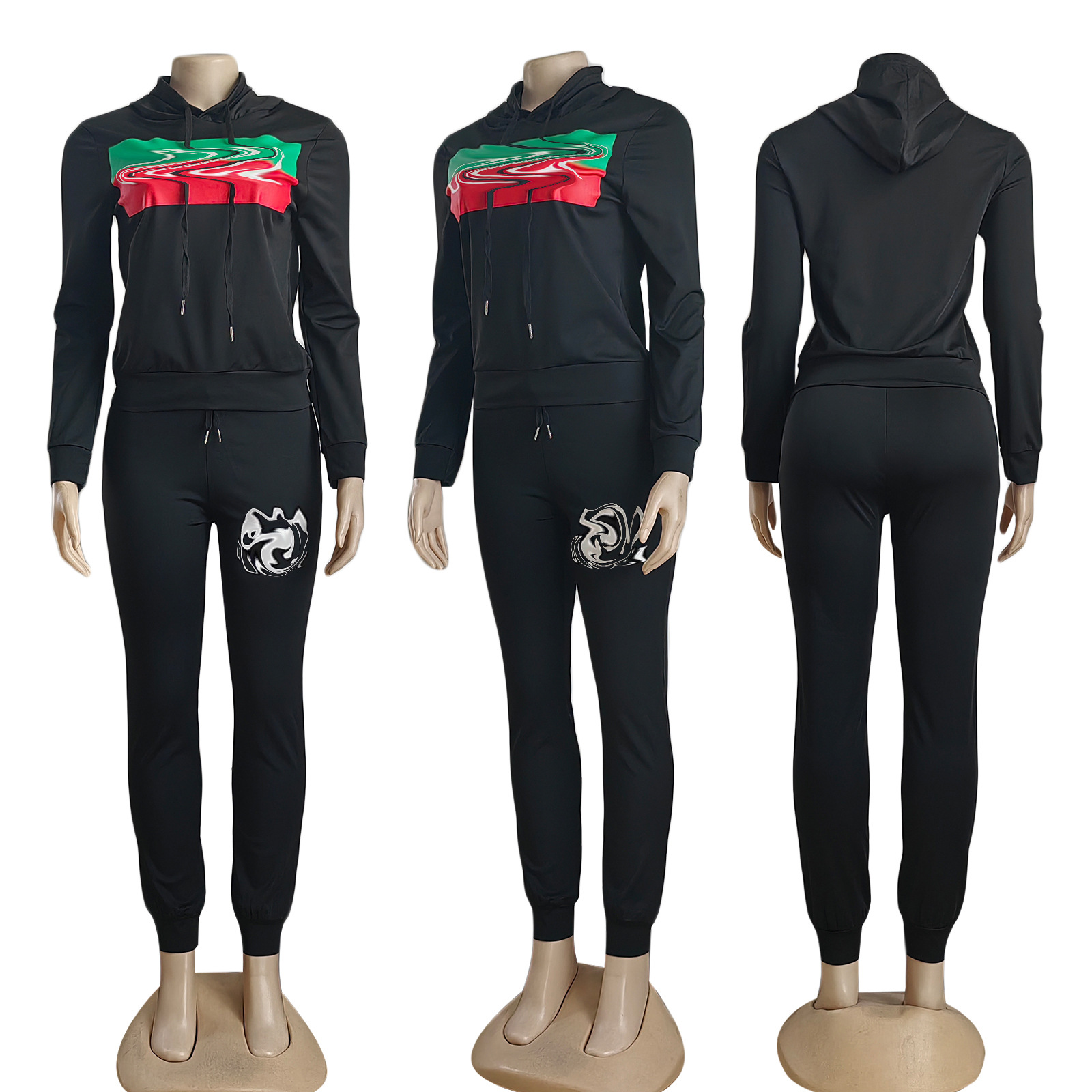 Women Tracksuits Fashion Sports Casual Long Sleeve Two Piece Pants Set Plus Sizes For Woman Fall Clothes Jogging Suits Activewear jogging training sui