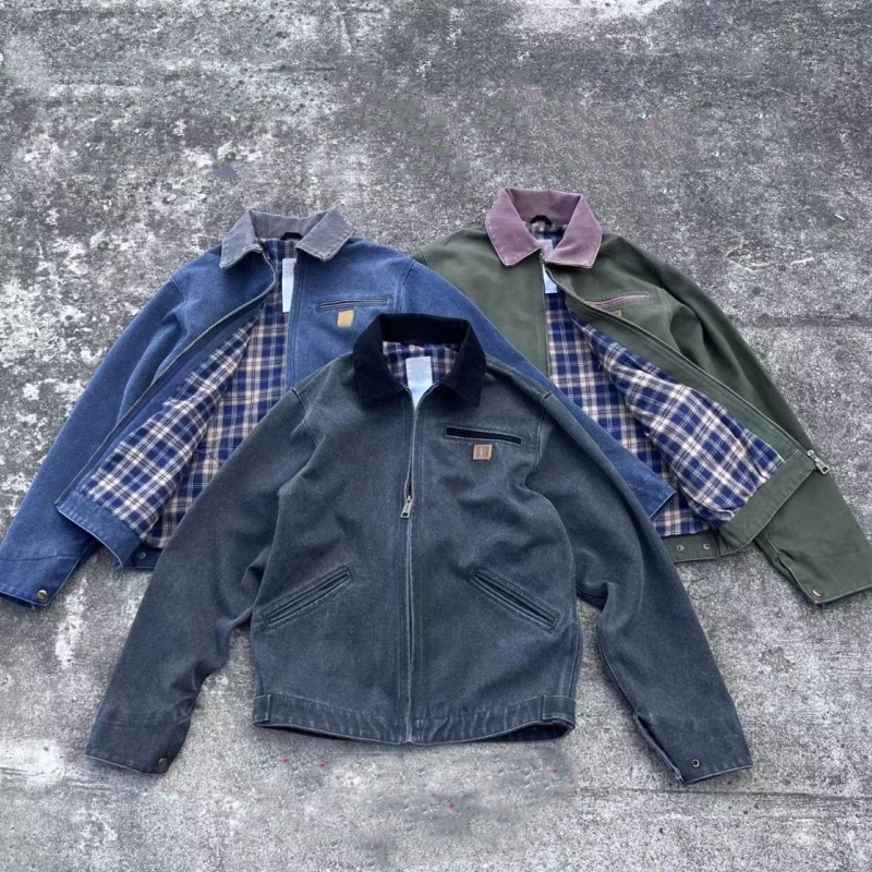 chaqueta chaqueta hombre mens jackets designer jacket zip logging jacket vintage Heavy industry washed canvas Wholesale Price Top Version