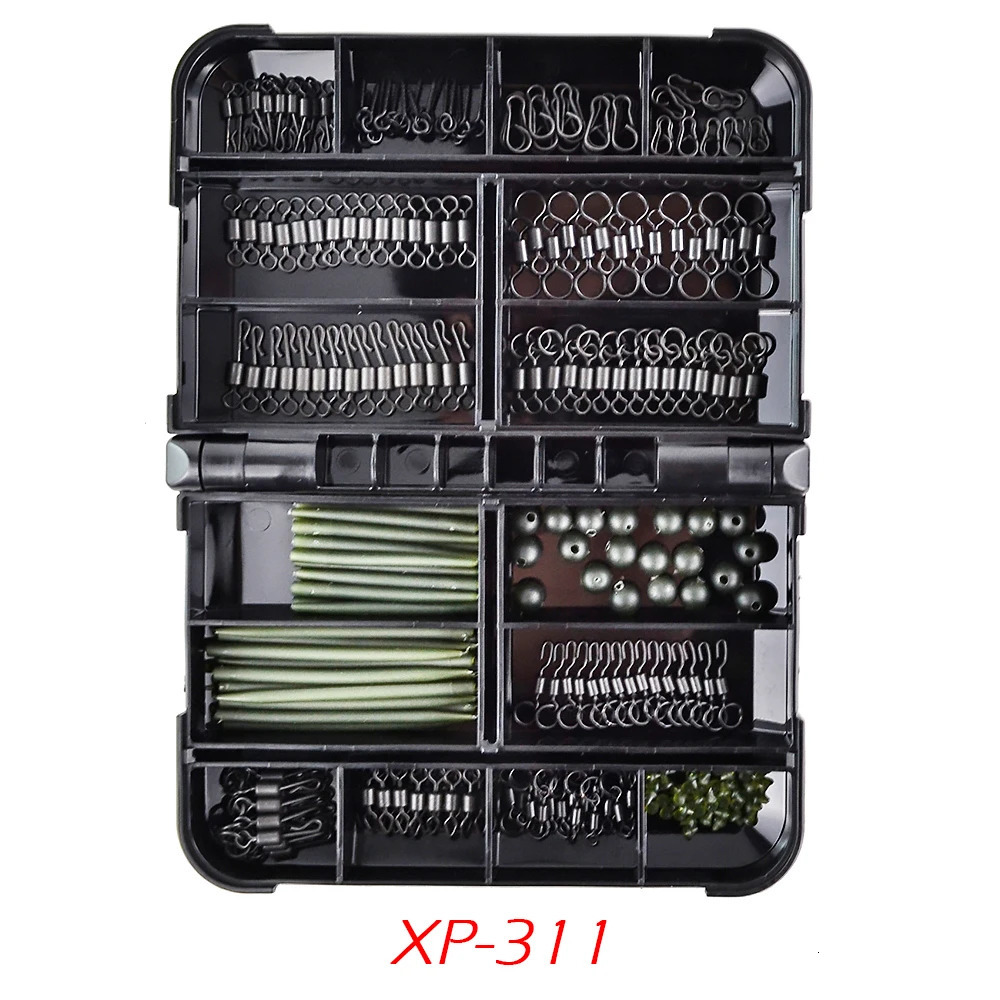 Carp Fishing Tackle Accessories Allin Kit Swivels and Snaps Rubber Anti Tangle Sleeves Fish Hook Stop Beads 231225