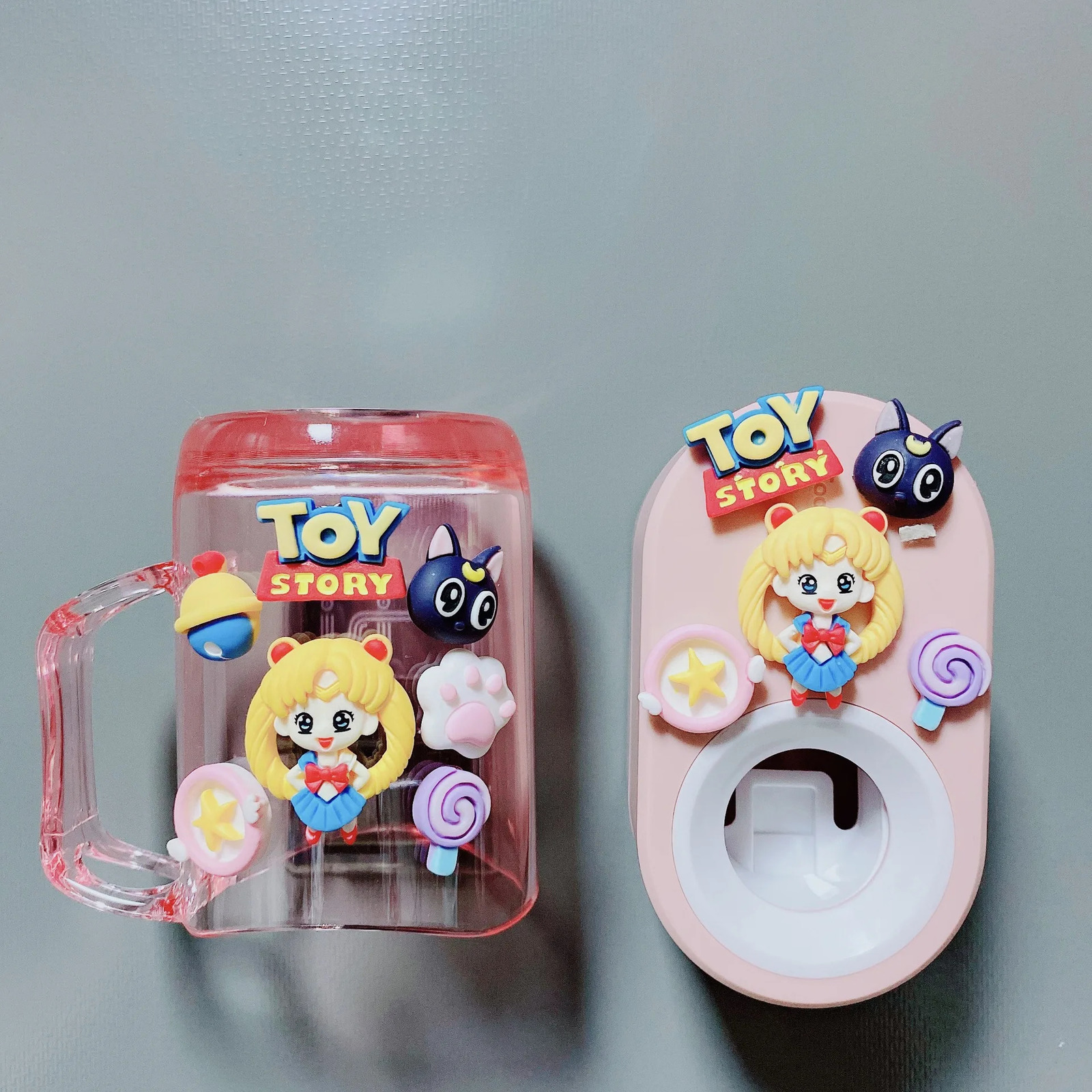 3IN1 Cartoon Automatic Toothpaste Dispenser Toothbrush Holder for Kids Cute Mouth Cup Squeezers Bathroom Accessories Set Childs 231222