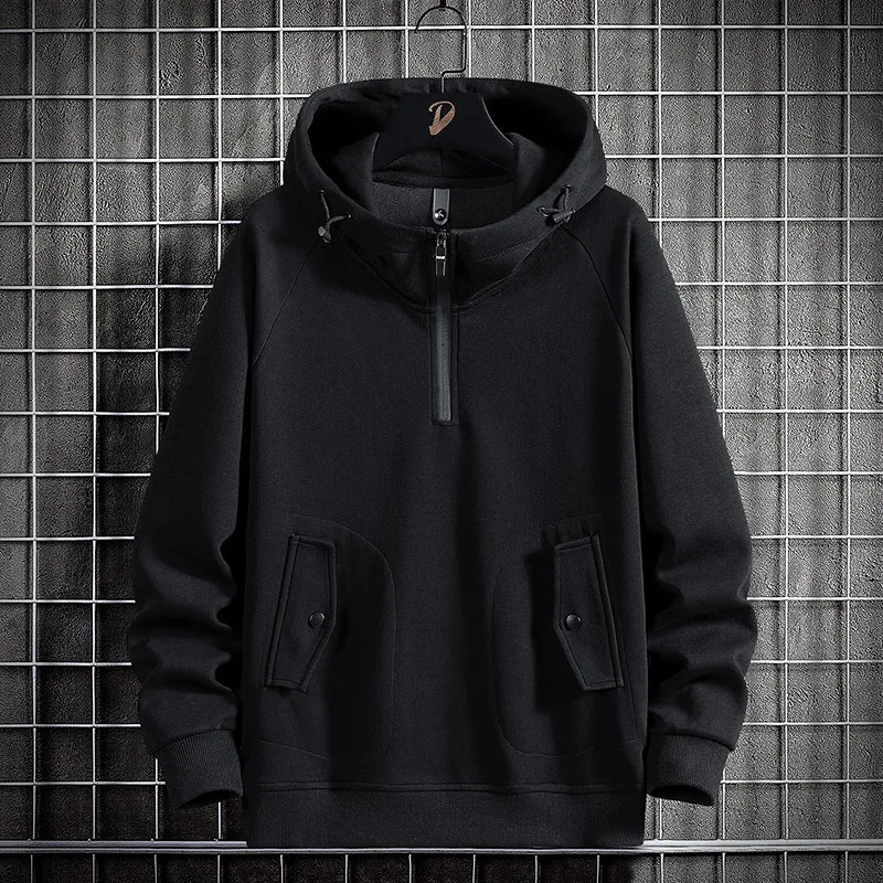 Men Sweatshirts Cotton Hooded Oversized 6XL 7XL 8XL Plus Size Zipper Long Sleeve Pullovers Autumn Streetwear Pocket Sportswear 231222Z
