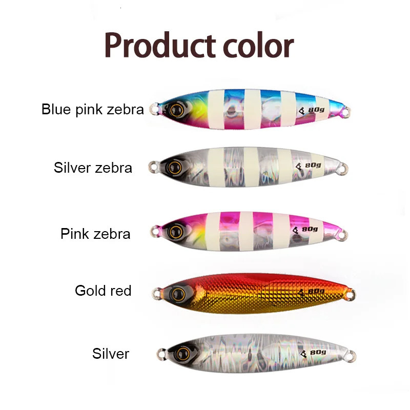FUNADAIKO Tungsten Slow Metal Jigging Lures 30g 40g 60g 80g Luminous Fishing Bait Jig Fish Fishing Saltwater Lure 231225