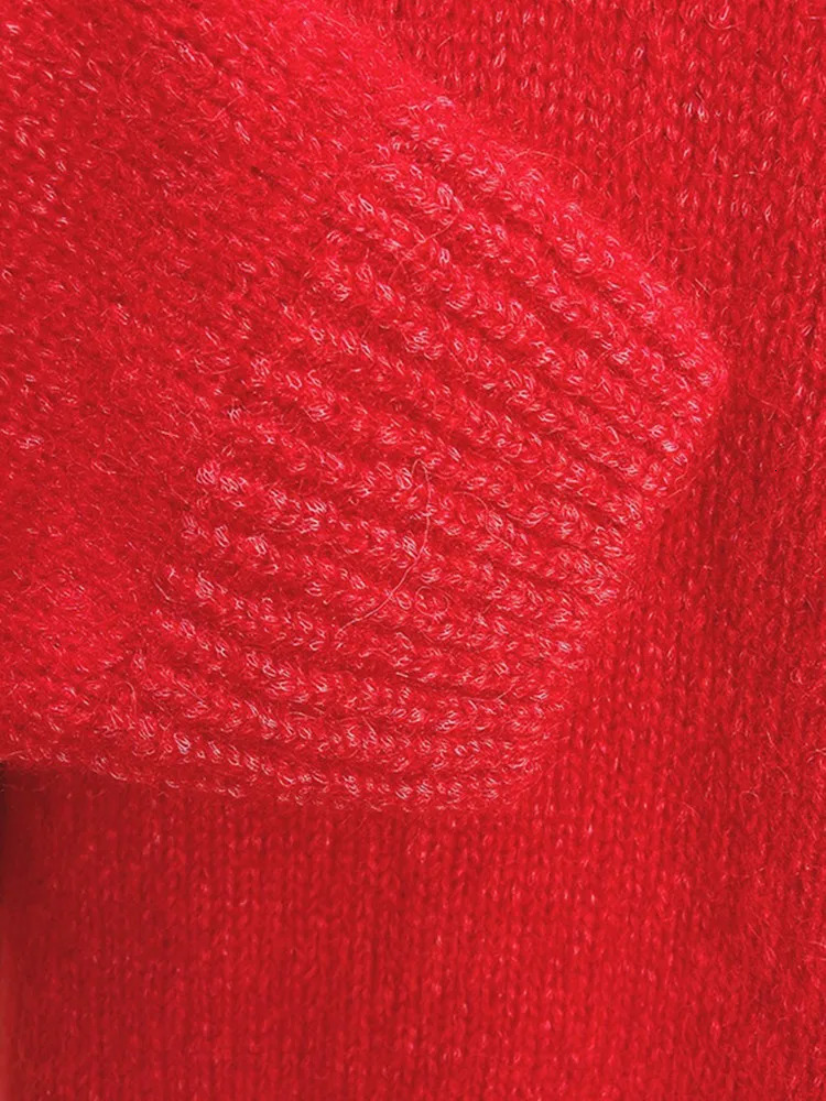 Women Back Letter Print Solid Color Knit Pullover Tops Spring 2024 Long Sleeve O Neck Two Ways Wear Loose Sweater for Lady 231225