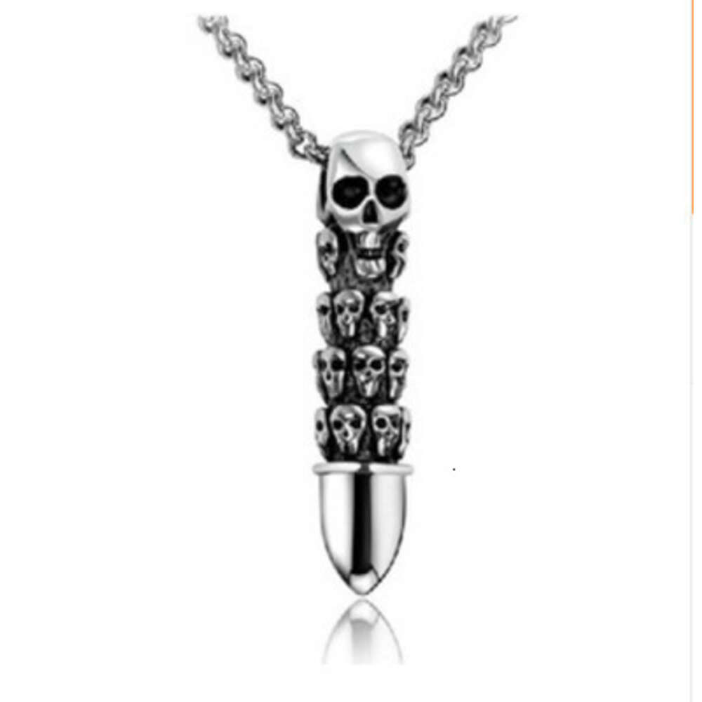 Warrior Mens Cross Emblem Pendant Necklace Simple Skull Taiji Necklaces Stainless Steel Popcorn Chain Party Hip Hop Punk Jewelry Accessories For Men W