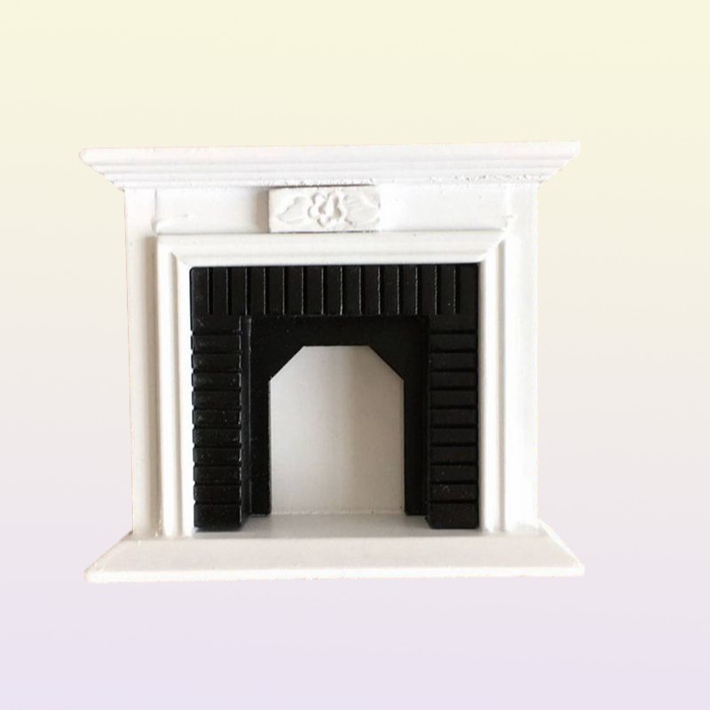 Mini Home for Doll White European Furniture Dolls House Model Building Kits 1 12 Wooden Dollhouse Creative Fireplace 220610
